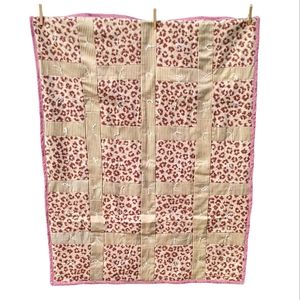 Quilt, handmade, animal print, floral, stripes 34W * 45.5 H